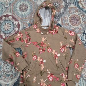 Nike Floral Brown Hoodie - Girls Top